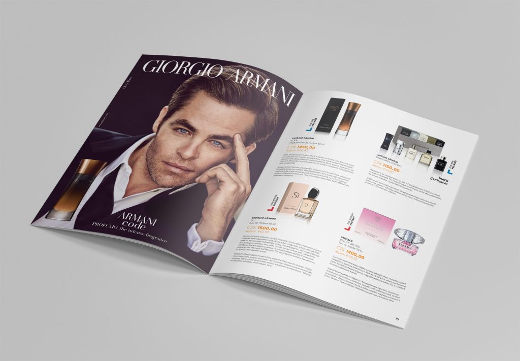 Fly & Buy. Wnętrze katalogu sprzedaży pokładowej Smartwings. Projekt Jacek Mirczak Nomagenta.