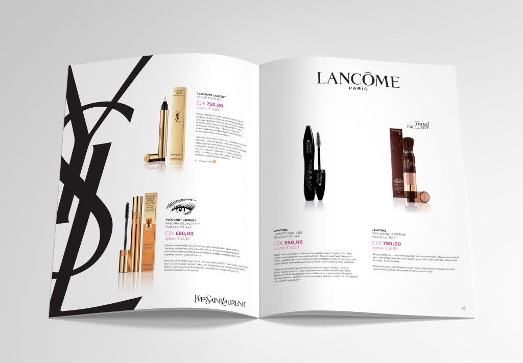 Fly & Buy. Środek katalogu sprzedaży pokładowej Smartwings. Projekt Jacek Mirczak Nomagenta.